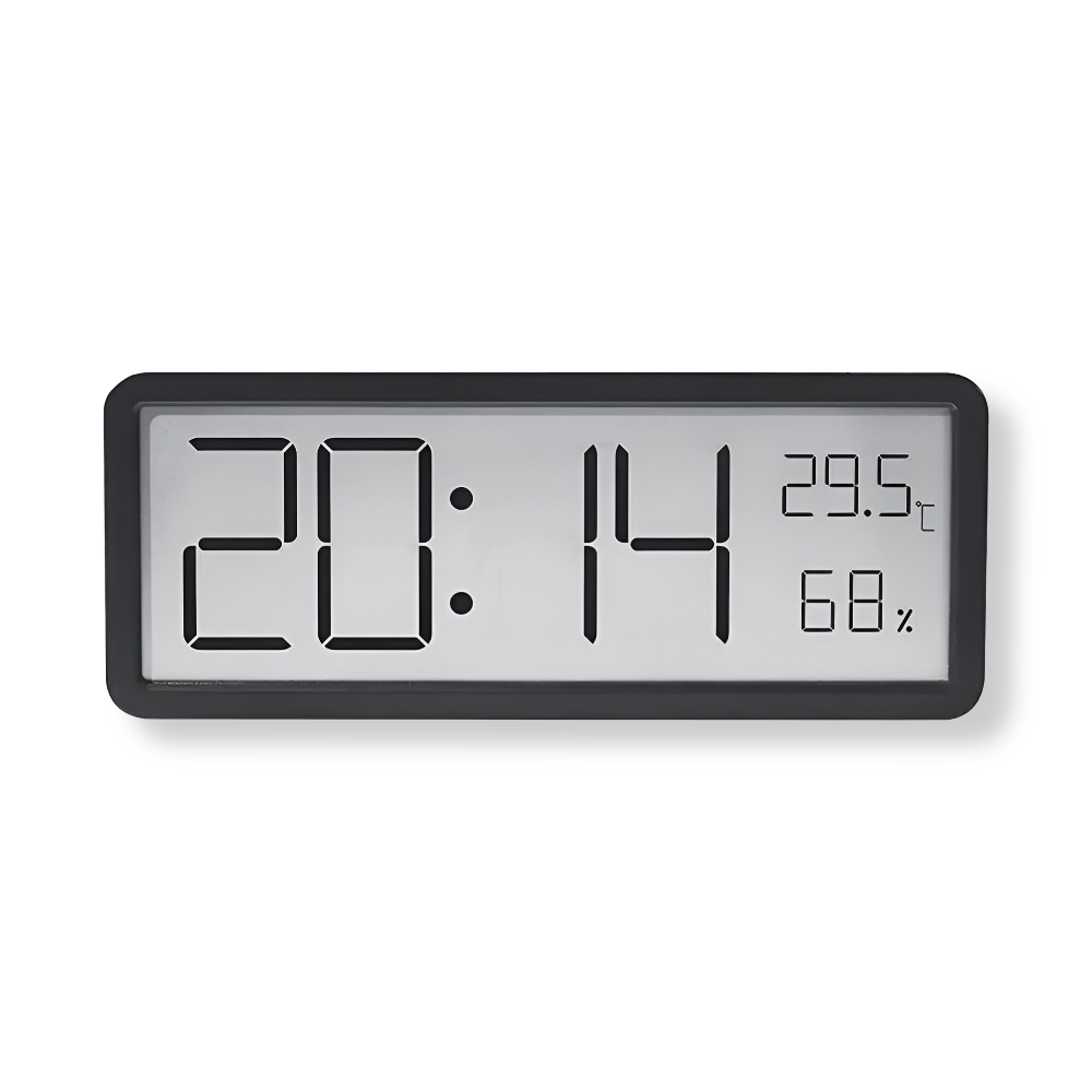 Horloge murale numérique LED avec température et humidité, 20cm, en acrylique, pour salon, bureau, horloge USB, hygromètre | Sansotis