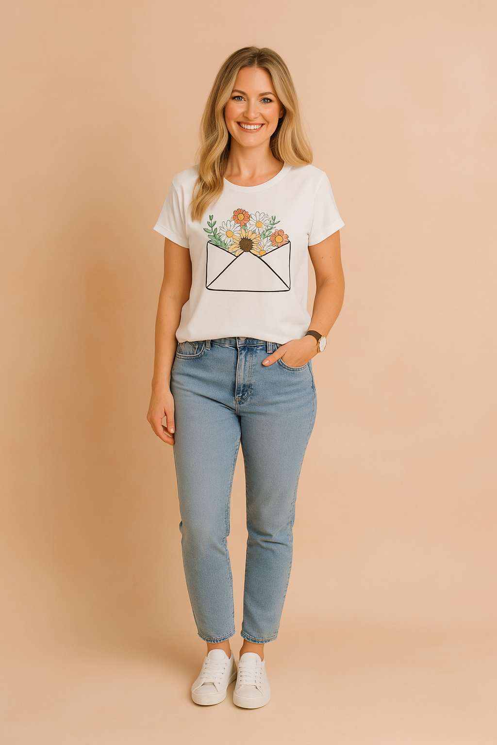 T-shirt pour femmes chic avec imprimé délicat pour un confort au quotidien