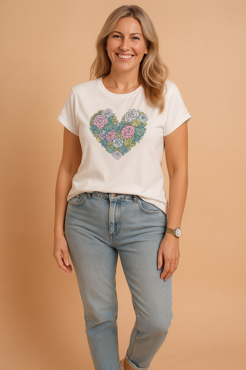 T-shirt pour femmes chic avec imprimé délicat pour un confort au quotidien