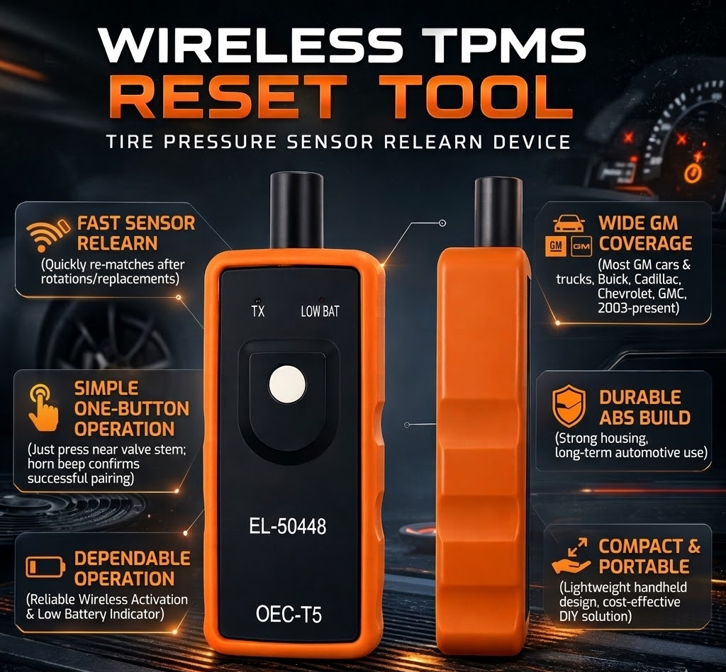 Outil de réinitialisation TPMS, capteur de pression des pneus sans fil, dispositif de réapprentissage