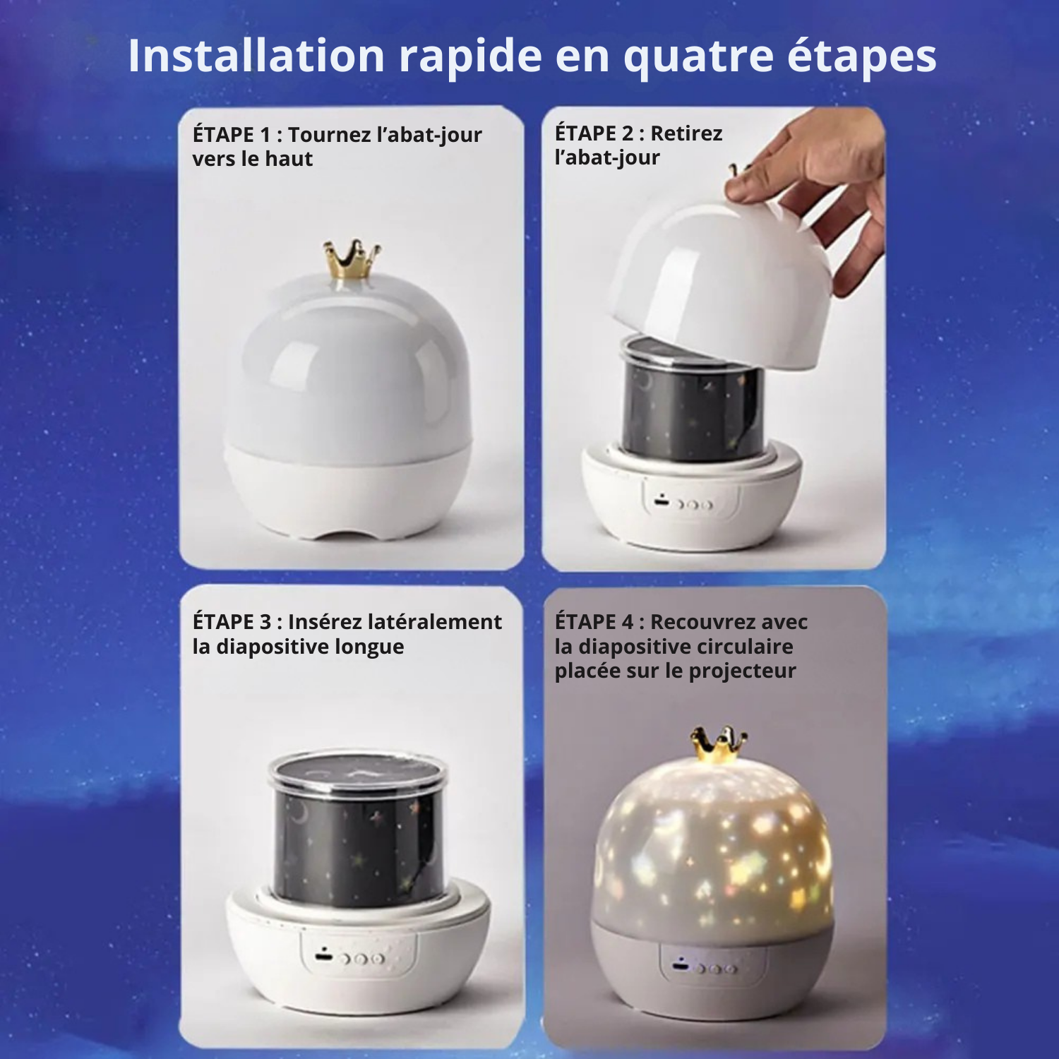 Veilleuse et Projecteur 2-en-1 pour Enfants