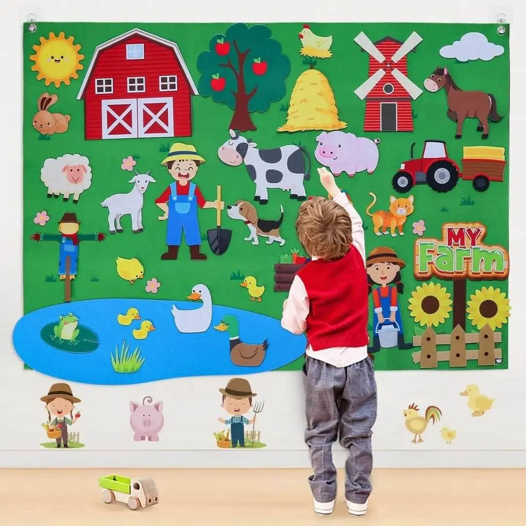 Tableau en Feutre Montessori Ferme – StoryFelt™