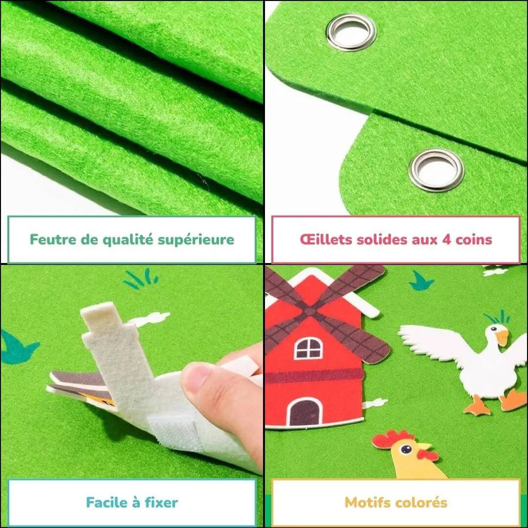Tableau en Feutre Montessori Ferme – StoryFelt™