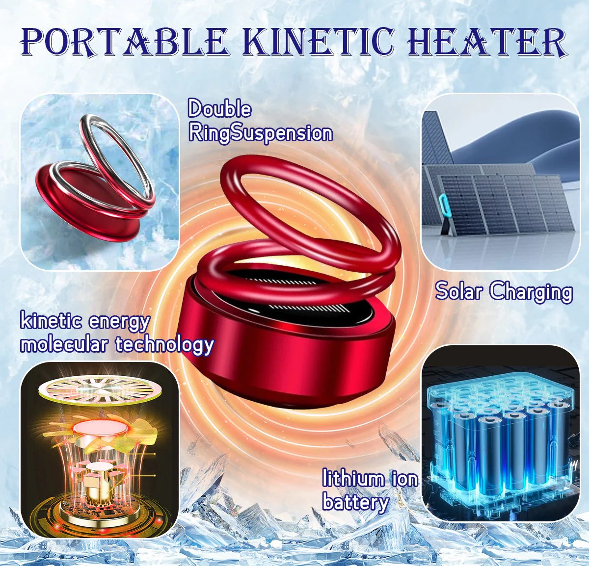 Chauffage électrique portatif | Conception de batterie rechargeable compacte