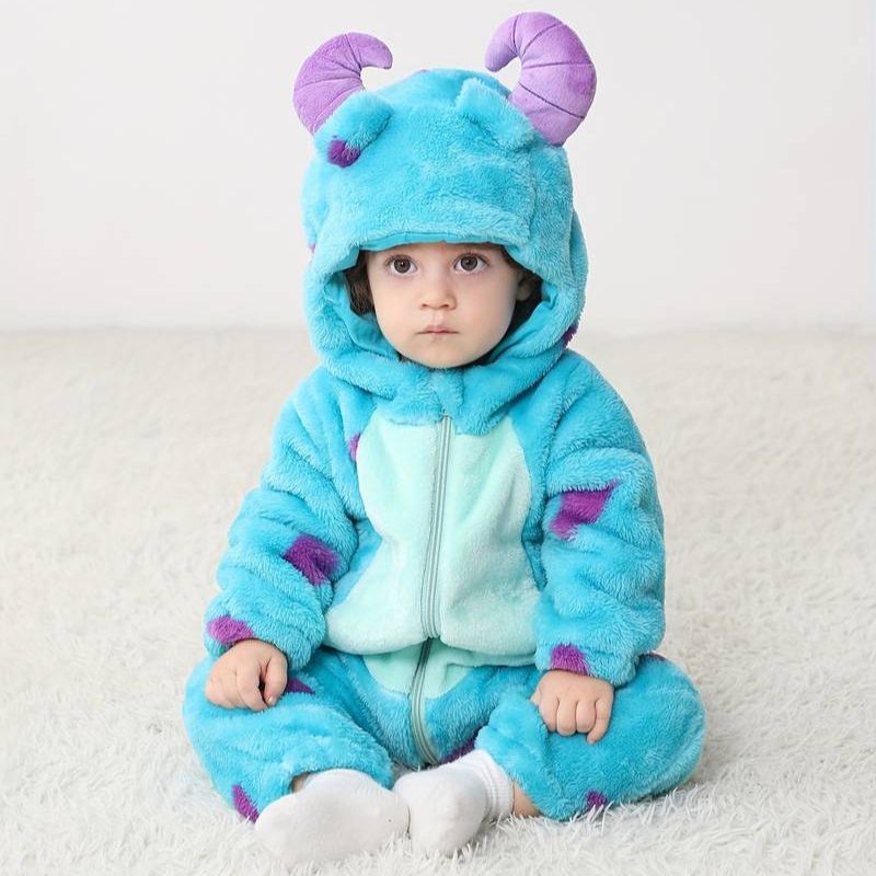 Combinaison pour tout-petits à thème animal – Coton doux et polaire hypoallergénique