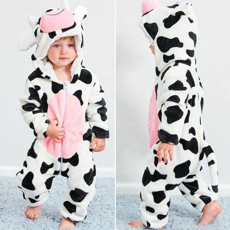 Combinaison pour tout-petits à thème animal – Coton doux et polaire hypoallergénique