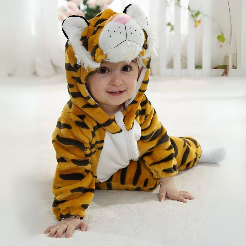 Combinaison pour tout-petits à thème animal – Coton doux et polaire hypoallergénique