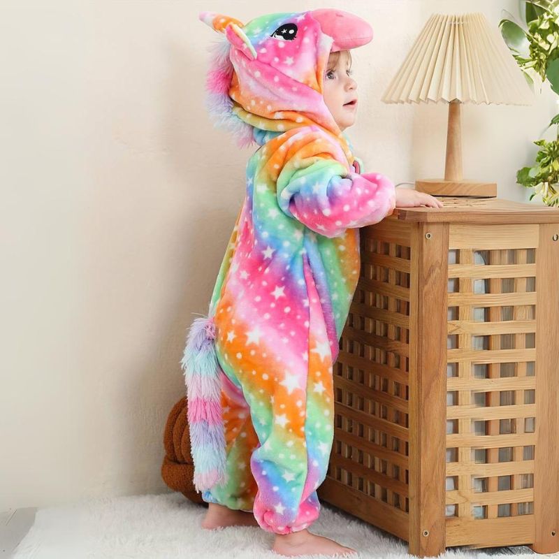 Combinaison pour tout-petits à thème animal – Coton doux et polaire hypoallergénique