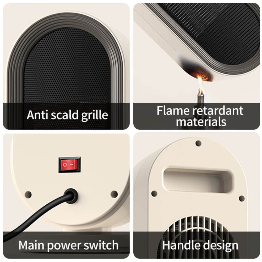 Chauffage Céramique Mobile 1200W – Chaud en 3s, Télécommande & Silencieux