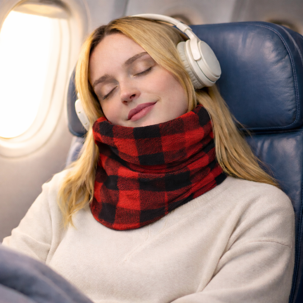 Oreiller de voyage enveloppant pour le cou, coussin de soutien pour avion et voiture