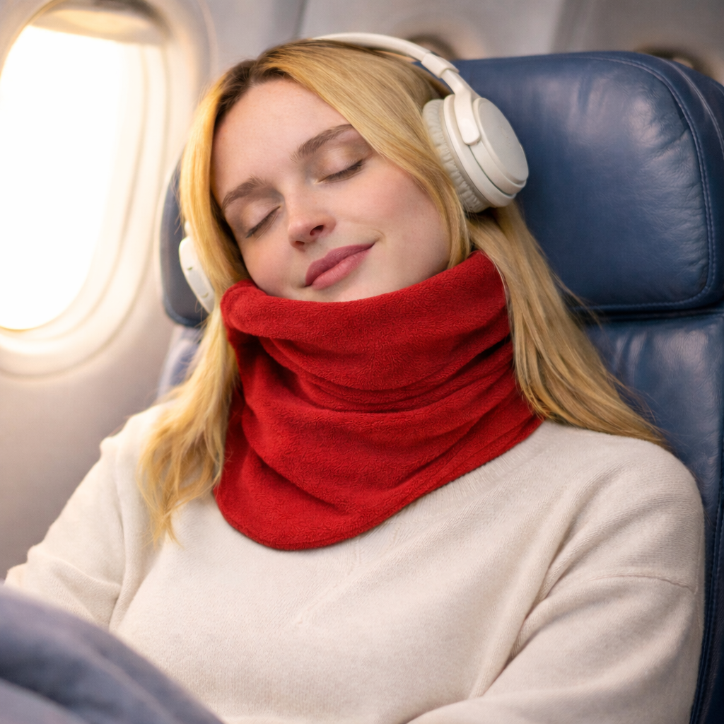 Oreiller de voyage enveloppant pour le cou, coussin de soutien pour avion et voiture