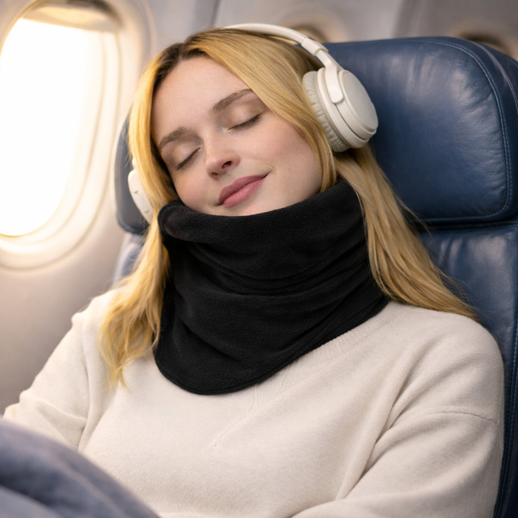 Oreiller de voyage enveloppant pour le cou, coussin de soutien pour avion et voiture