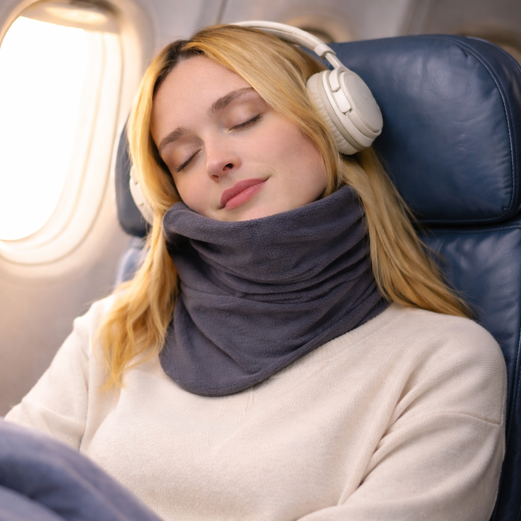 Oreiller de voyage enveloppant pour le cou, coussin de soutien pour avion et voiture