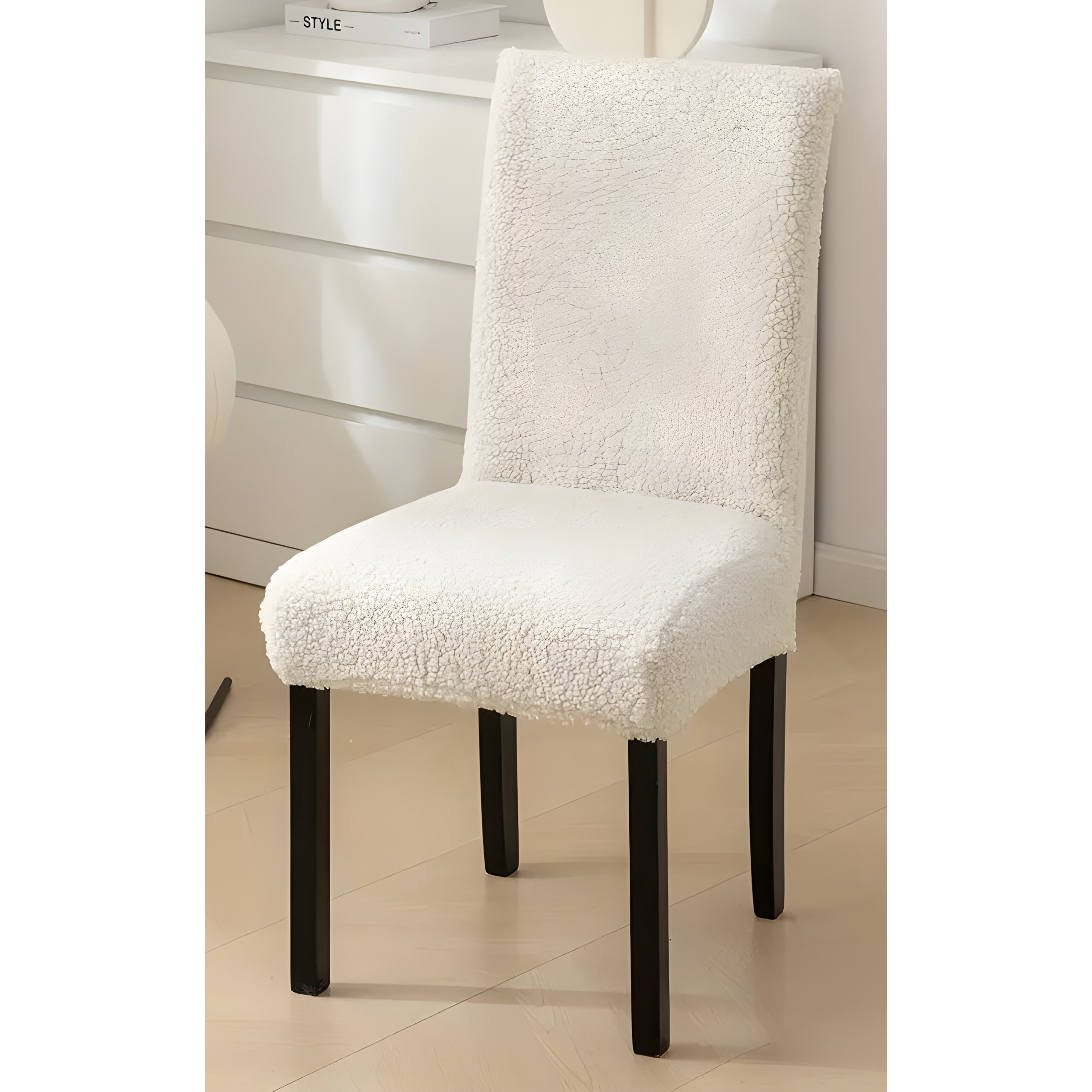 Housse de chaise SherpaFit – Housse de chaise de salle à manger Sherpa élastique et confortable | Élévateur à bol