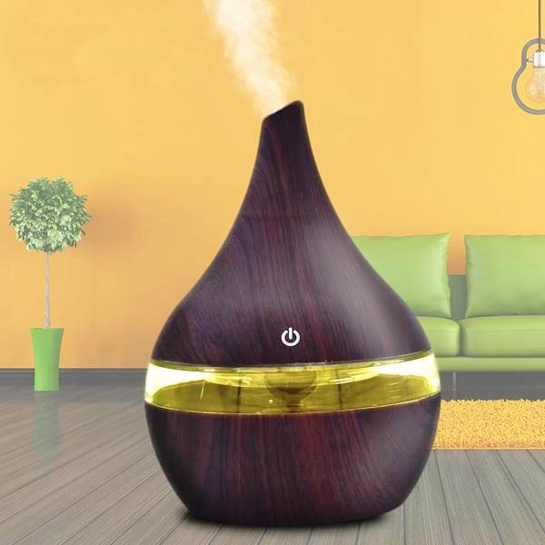 Diffuseur ultrasonique d'huile essentielle d'humidificateur d'air électrique de grain en bois