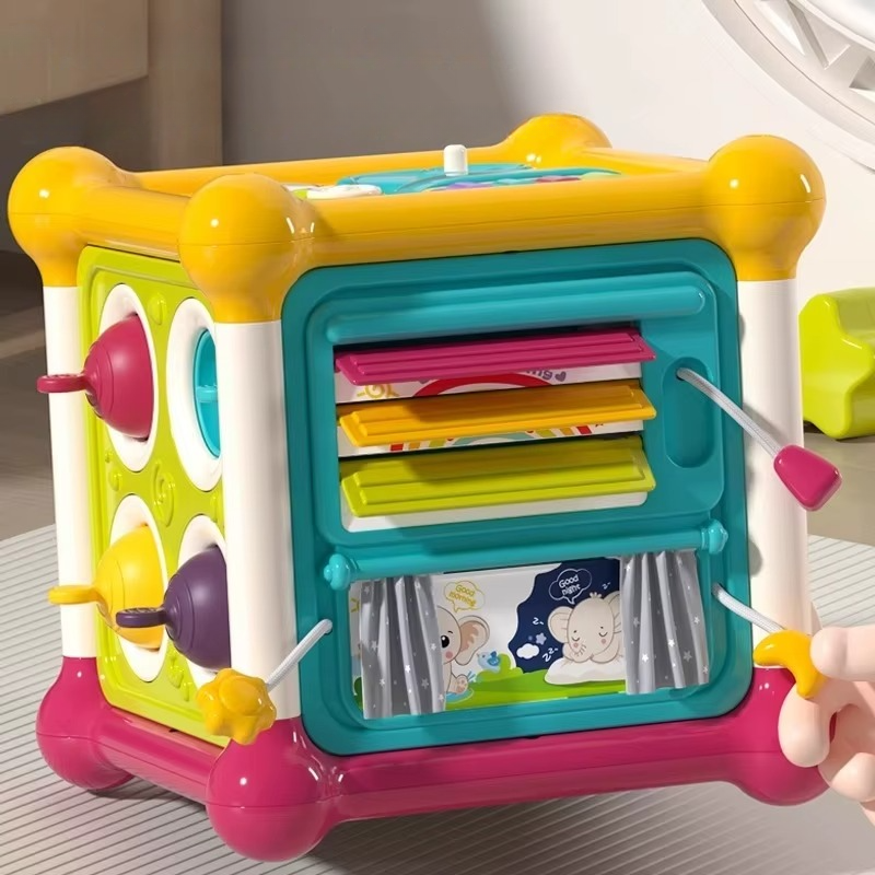 TinyTasks Cube d’Activités Éducatif Bébé | Jouet Sensoriel Montessori, Développement Cognitif, Motricité et Apprentissage Ludique