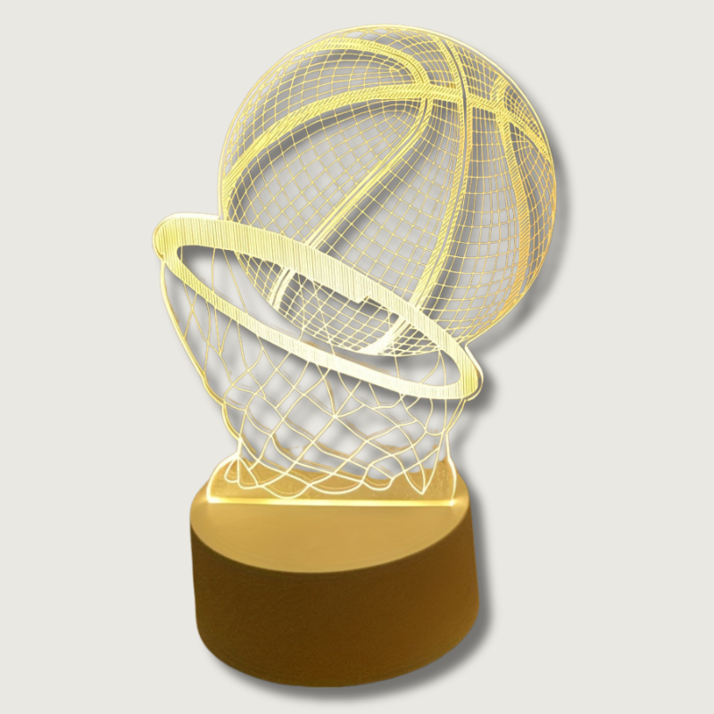 Lampe d’illusion 3D de basket-ball | Lampe de bureau LED USB