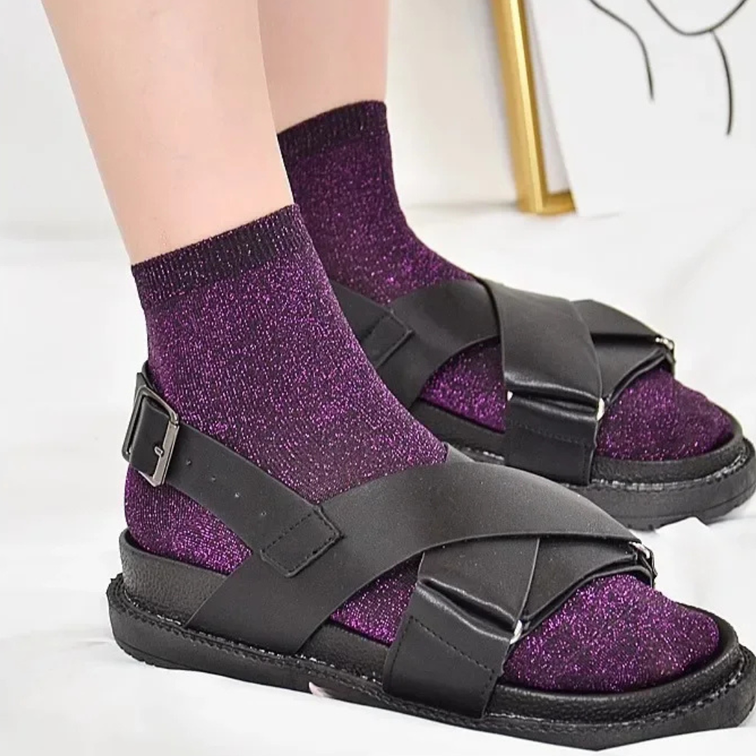 Chaussettes à Paillettes – Élégance, Confort et Style Japonais pour un Été Lumineux