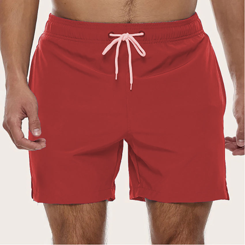Shorts de bain pour homme en tissu à séchage rapide à taille élastiquée