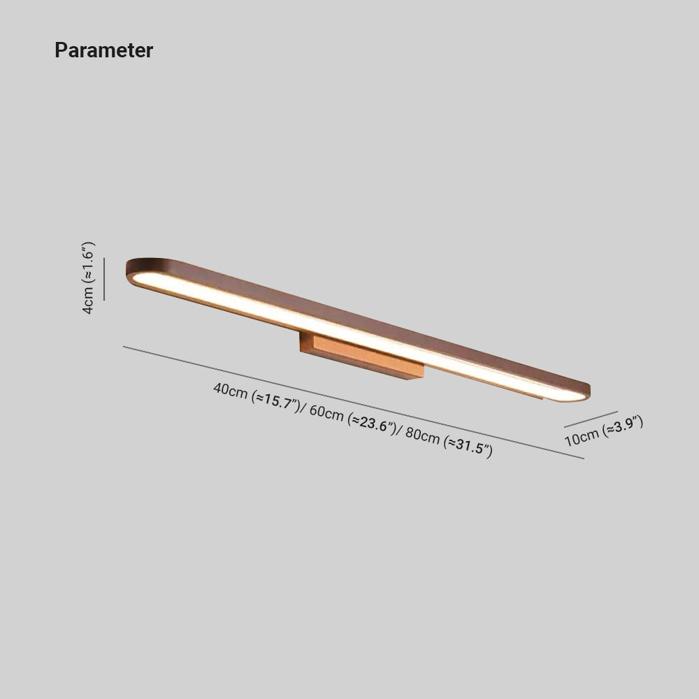 Applique Miroir Aluminium Bande Silicone Noir Café Marron 40cm 60cm 80cm LED Salle de Bain | Sansotis