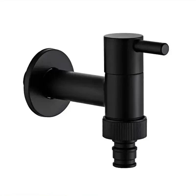 MATTEFLOW – Robinet mural noir mat pour cuisine, salle de bains et usage extérieur