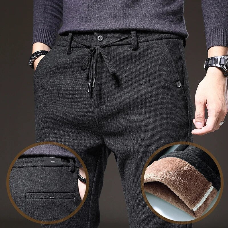 Pantalon à cordon de serrage doublé polaire