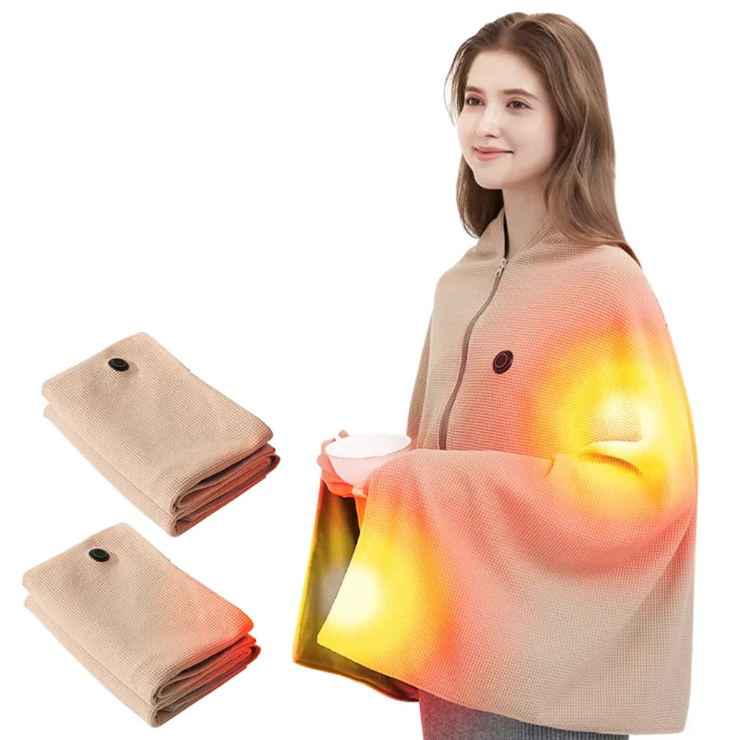 Plaid Chauffant USB Portable – 9 Zones de Chaleur pour une Chaleur Totale
