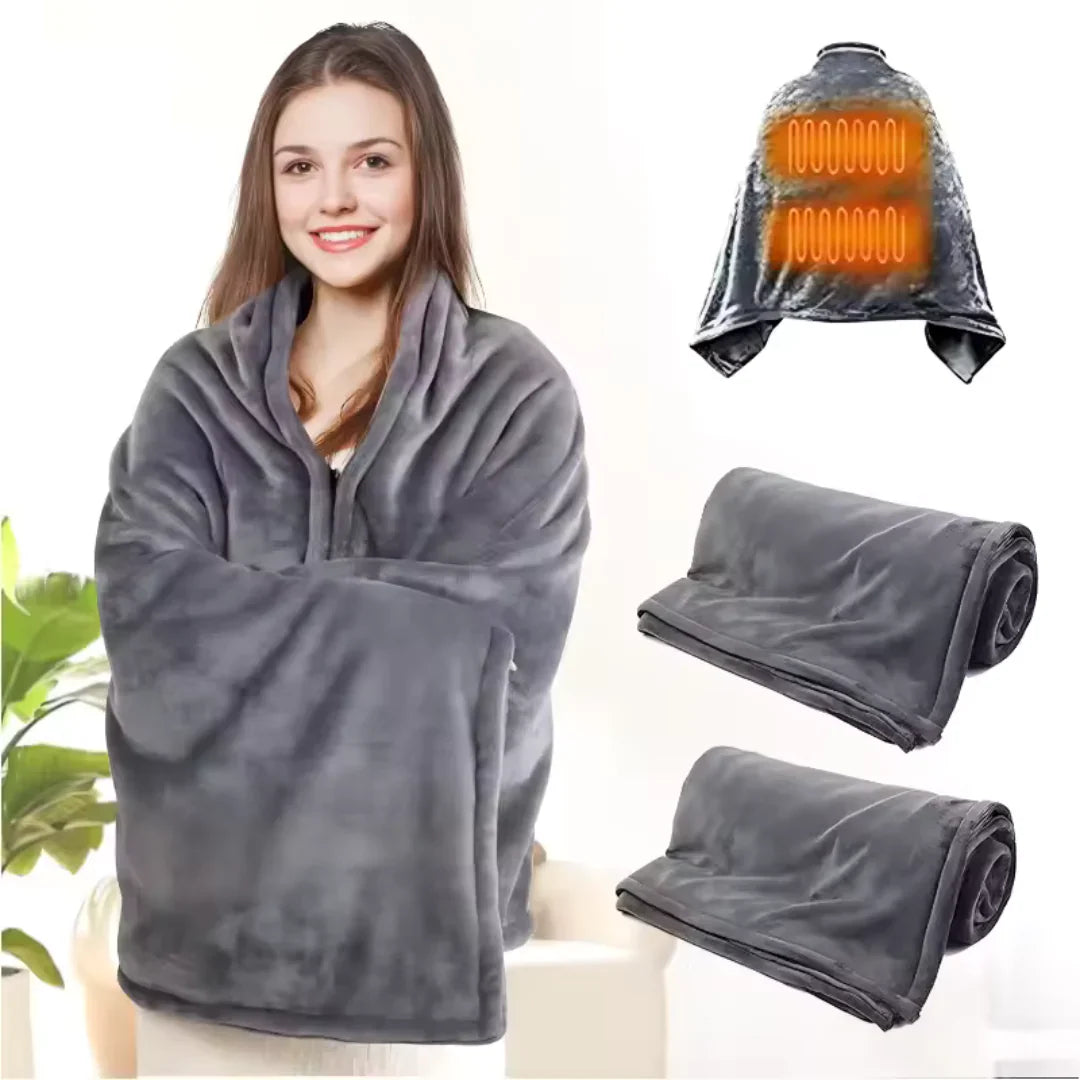 Plaid Chauffant USB Portable – 9 Zones de Chaleur pour une Chaleur Totale