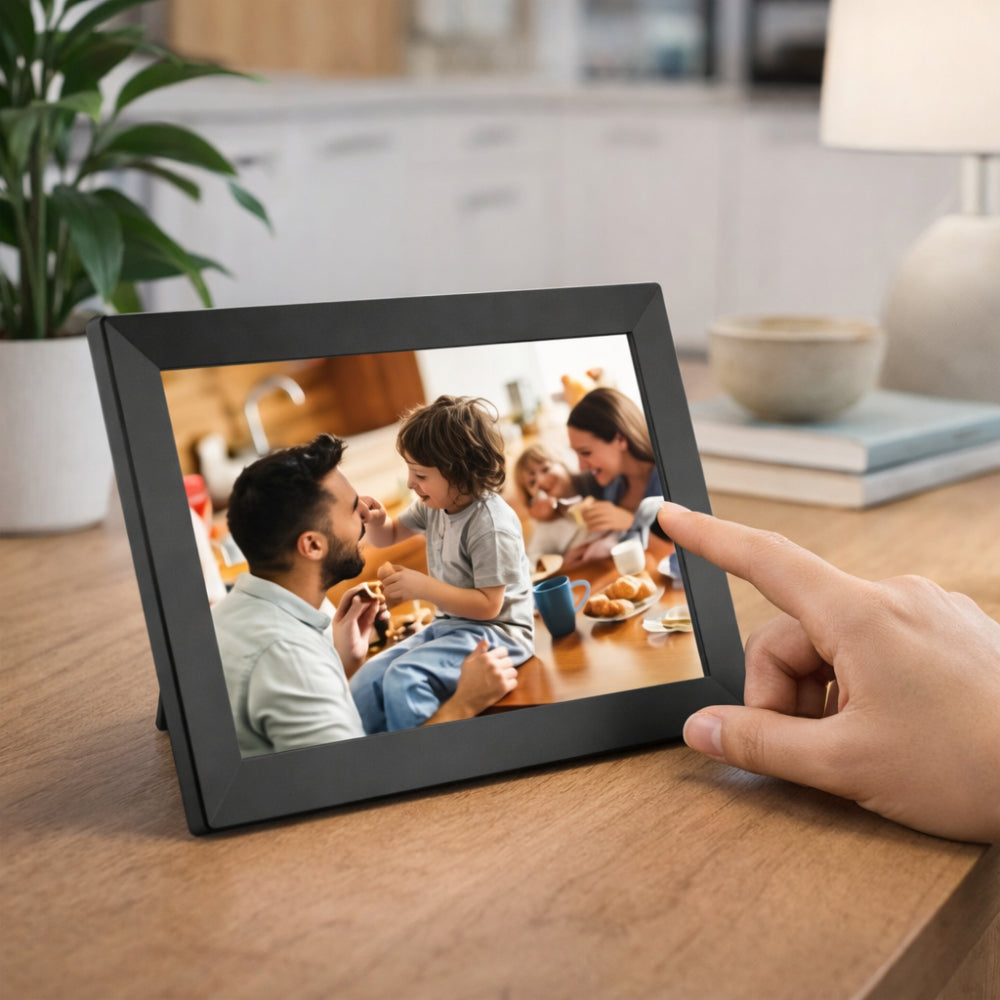 Cadre photo numérique WiFi avec écran tactile HD | Partage de photos instantané pour des souvenirs de famille