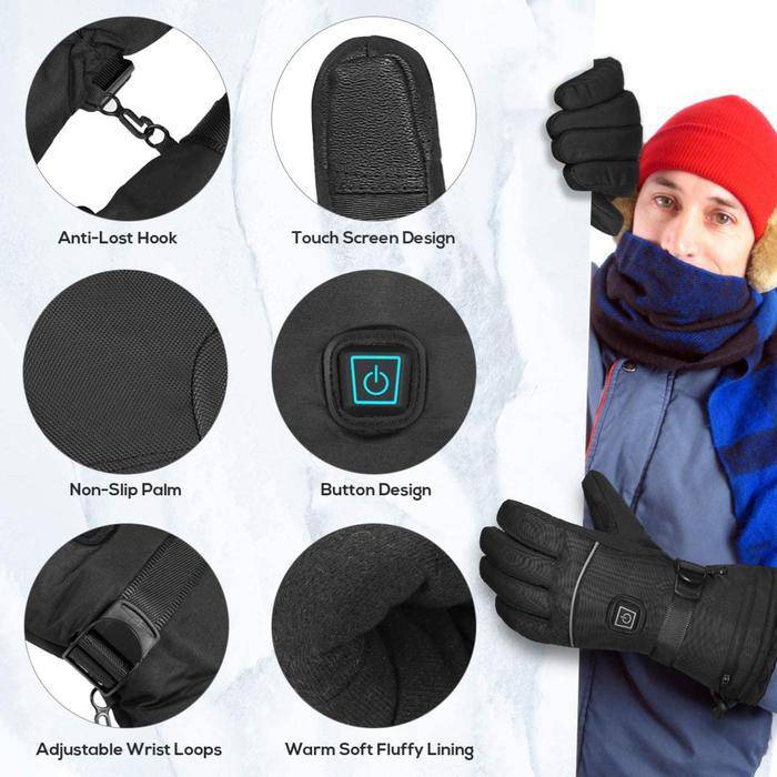 Gants chauffants unisexes