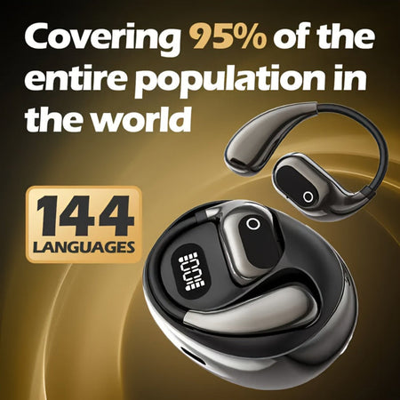 Traducteur d'écouteurs sans fil, casque Bluetooth à réduction de bruit avec traduction en temps réel, conception confortable pour sport et voyages