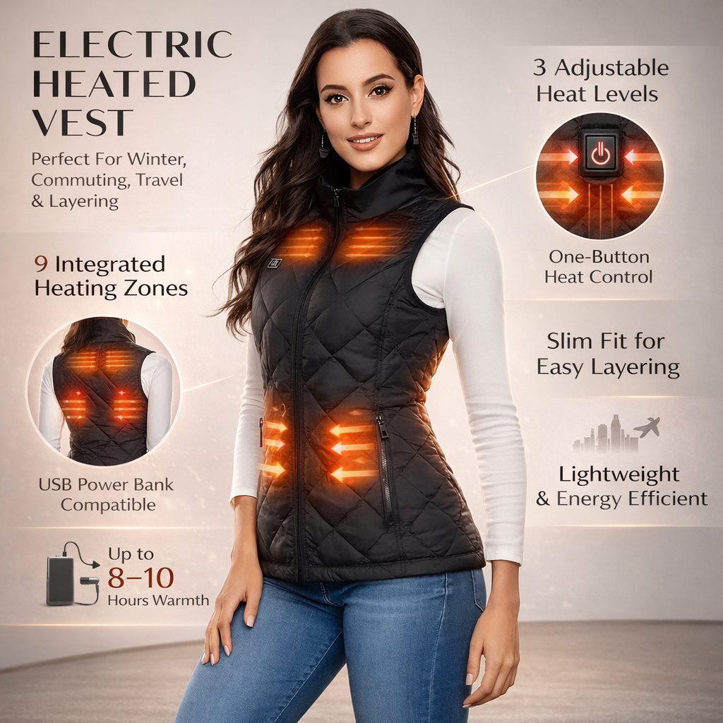 Gilet Chauffant Femme – Chauffage Électrique Extérieur Hiver