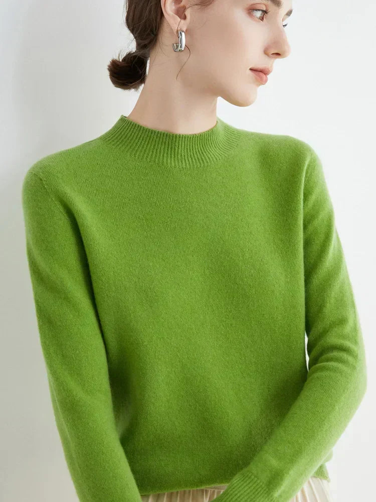 Pull Femme Classique Doux - Col Montant, Laine, Travail