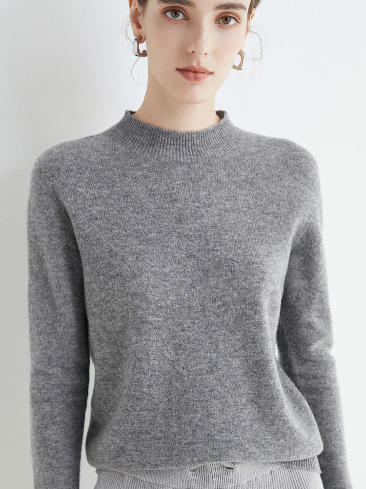 Pull Femme Classique Doux - Col Montant, Laine, Travail