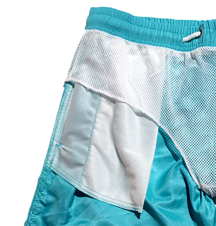 Shorts de bain pour homme en tissu à séchage rapide à taille élastiquée