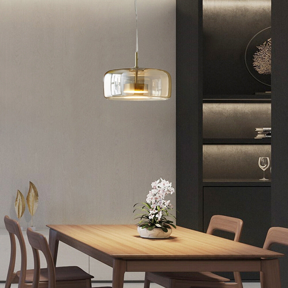 Lampe suspendue rétro Lunara avec une lueur ambrée confortable pour le salon