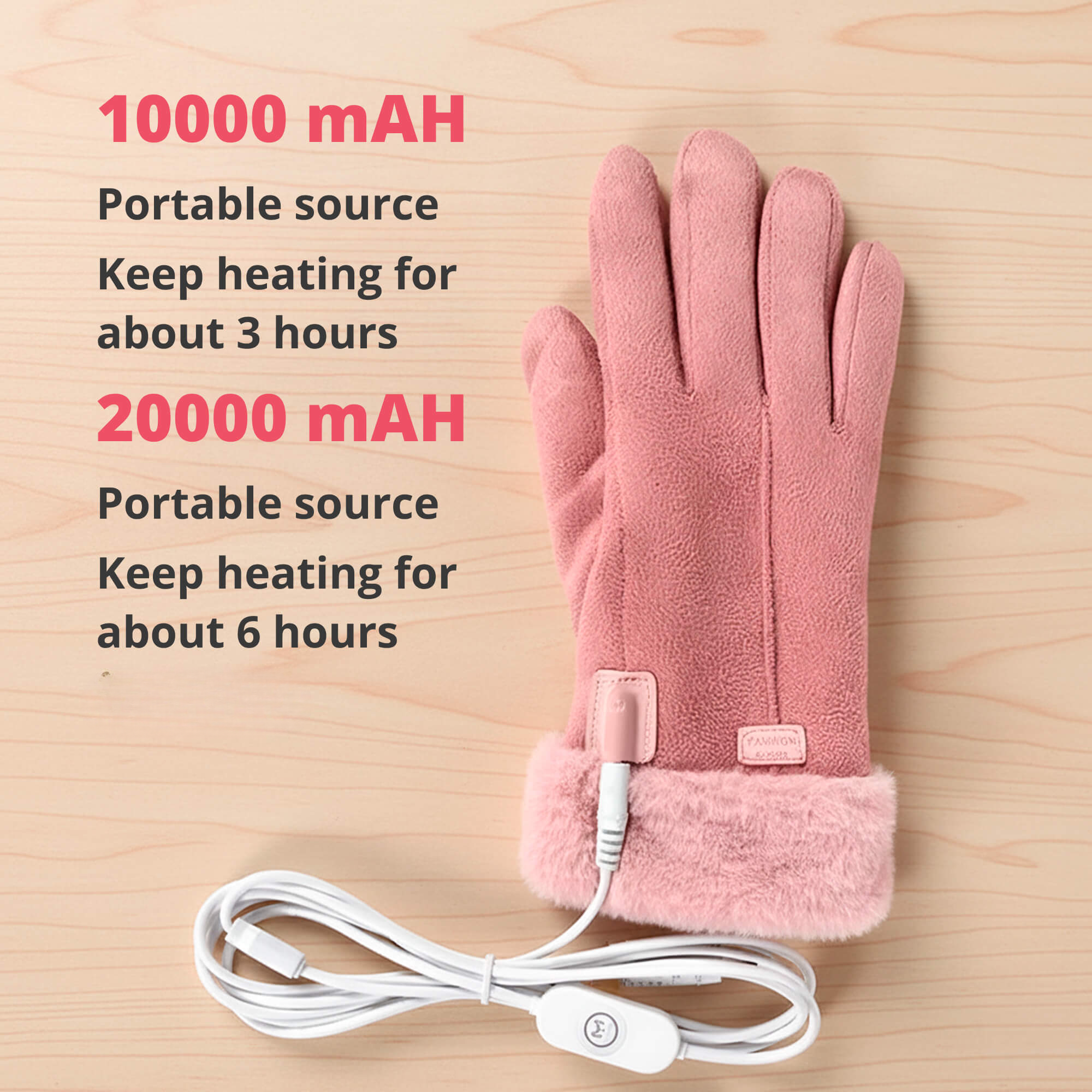 Gants chauffants pour femmes — Gants d'hiver hydrofuges thermiques avec écran tactile — Conception USB rechargeable | Sansotis