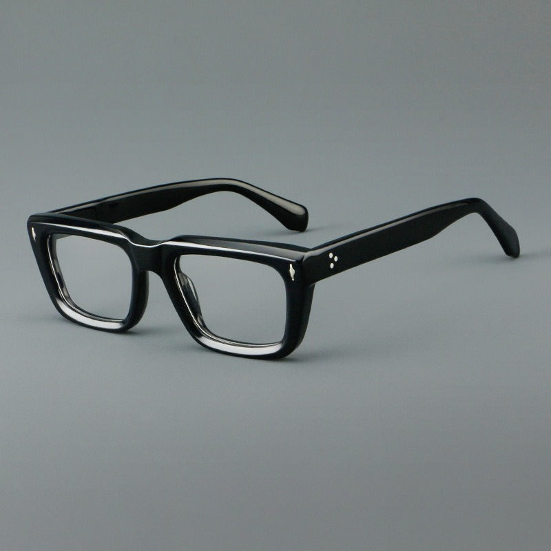 Majeed Monture de lunettes rectangulaires rétro en acétate