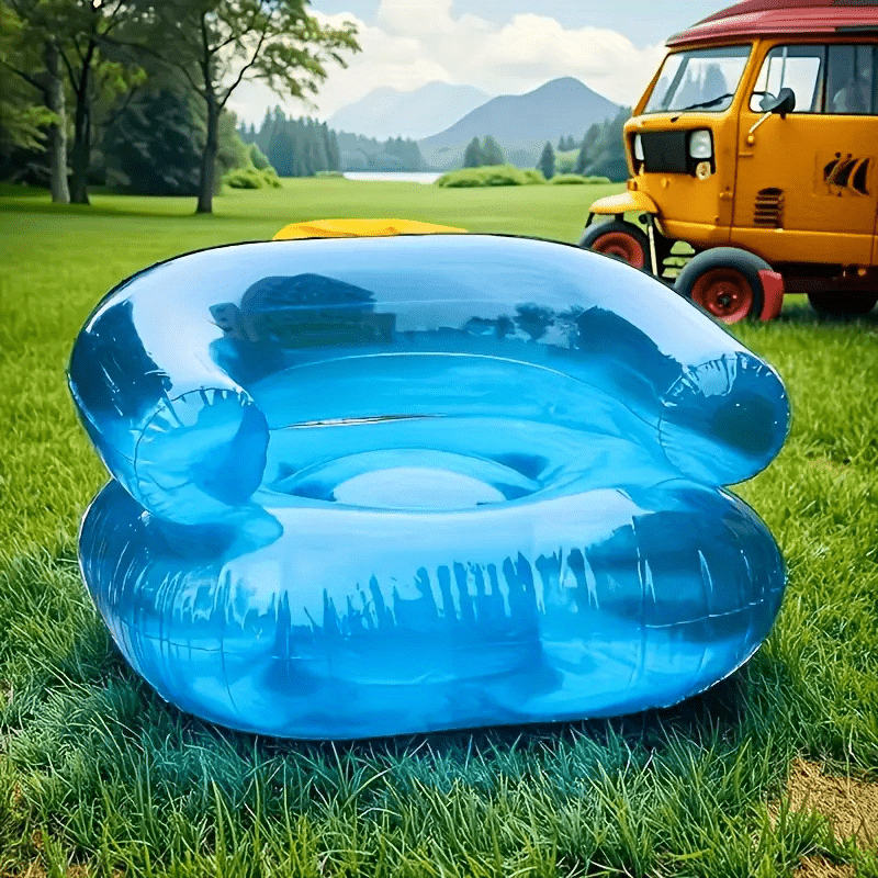 Chaise longue gonflable pour adultes avec design transparent et coussin de confort