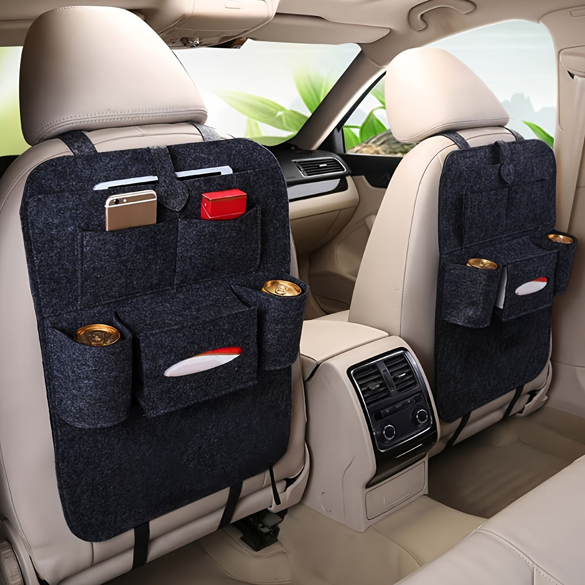 Organisateur de siège auto avec poches de rangement et porte-tablette pour le siège arrière