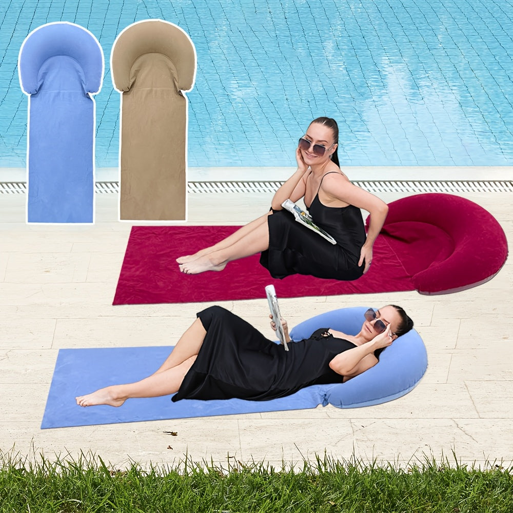 Matelas gonflable avec appui-tête - JANSHOP - 161x84 cm - Bleu - Appui Matelas gonflable avec appui-tête - JANSHOP - 161x84 cm - Bleu - Appui