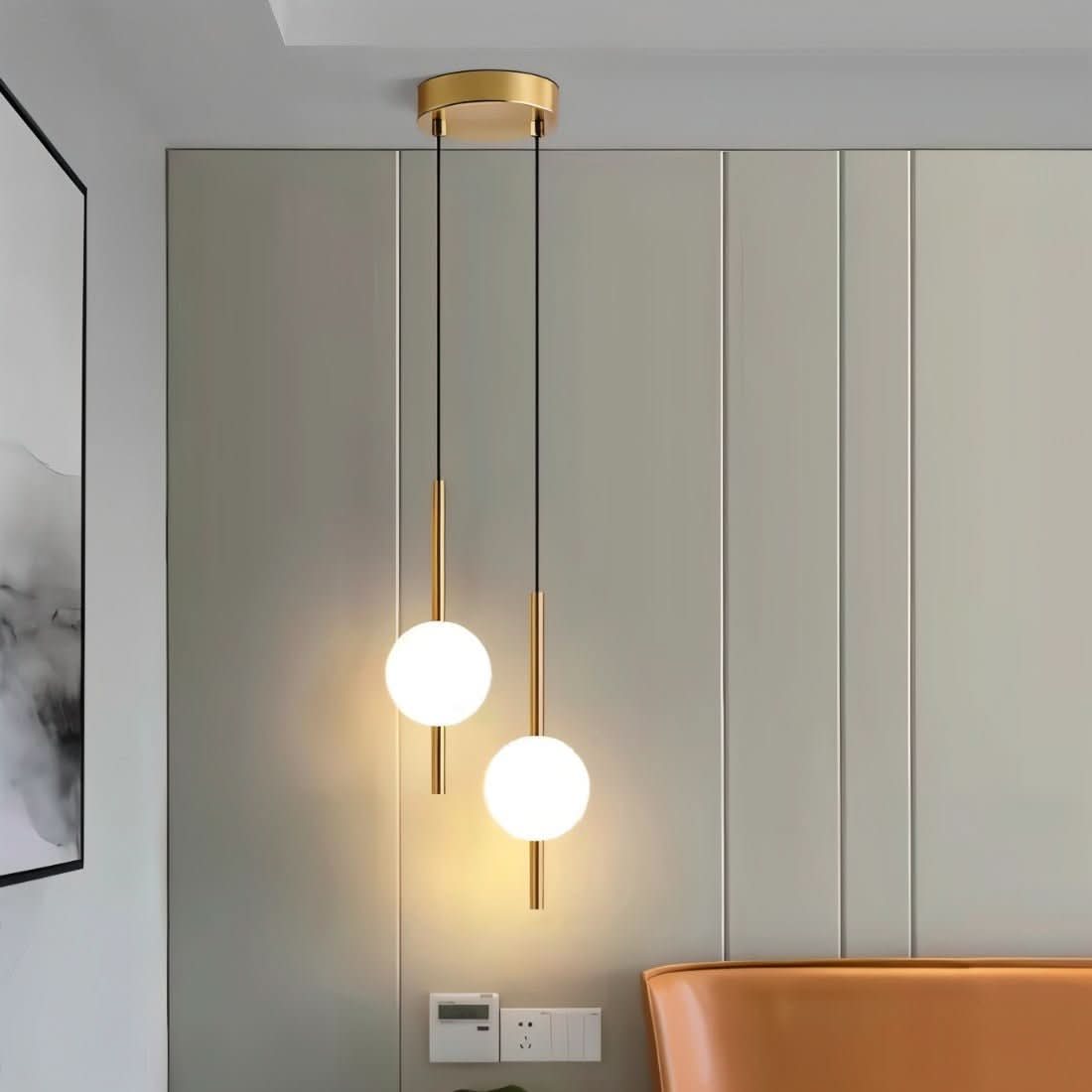 Lampe suspendue LED Globe en verre Afzal