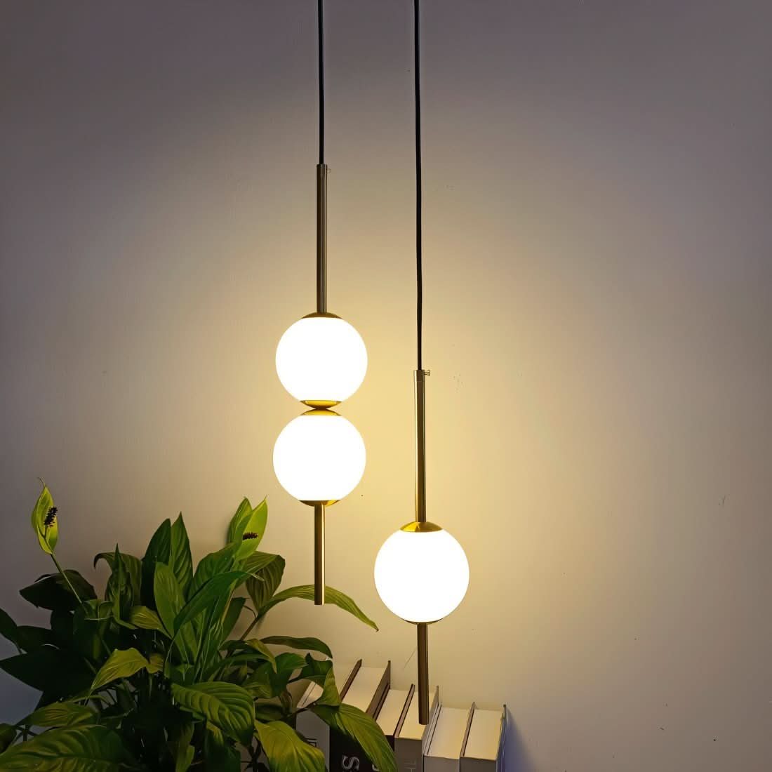 Lampe suspendue LED Globe en verre Afzal