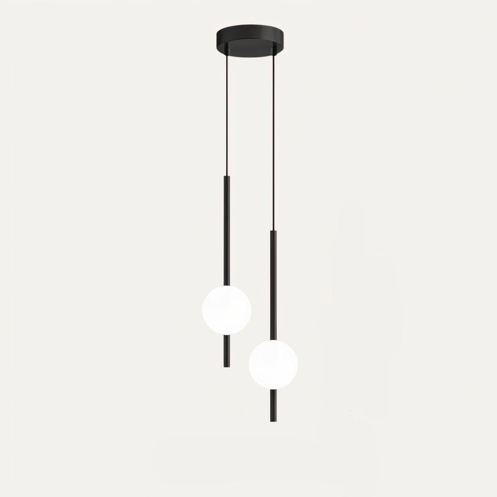 Sansotis | Lampe suspendue moderne en verre et métal – Design scandinave (1 ou 2 points lumineux)