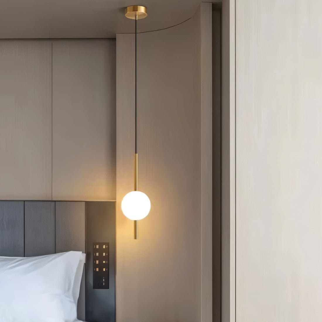Sansotis | Lampe suspendue moderne en verre et métal – Design scandinave (1 ou 2 points lumineux)