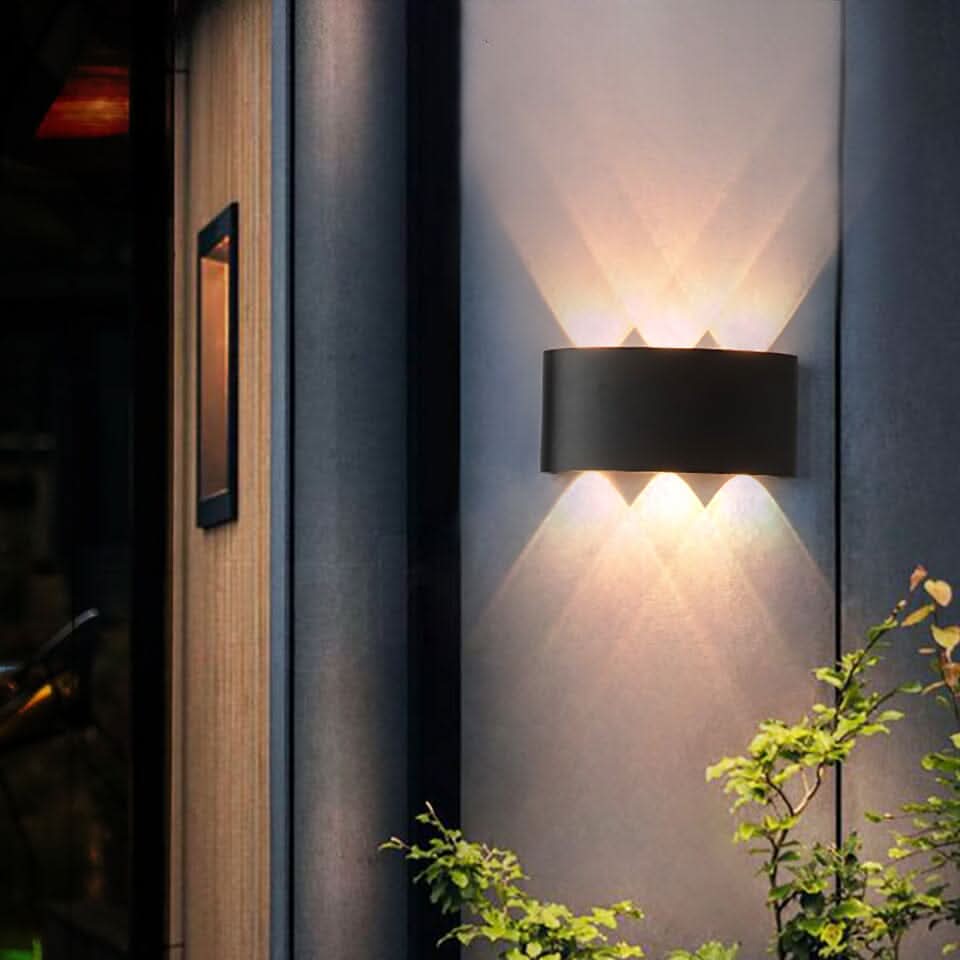 Applique murale LED étanche avec design moderne en aluminium et éclairage vers le haut et vers le bas | Sansotis