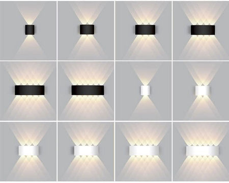 Applique murale LED étanche avec design moderne en aluminium et éclairage vers le haut et vers le bas | Sansotis