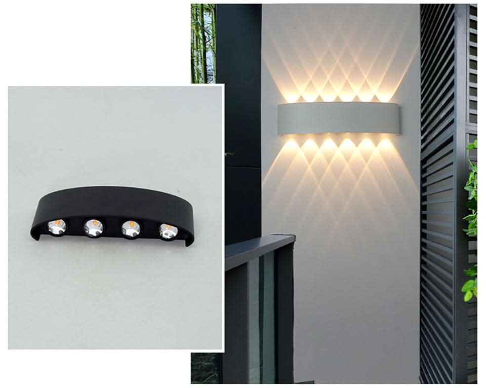 Applique murale LED étanche avec design moderne en aluminium et éclairage vers le haut et vers le bas | Sansotis