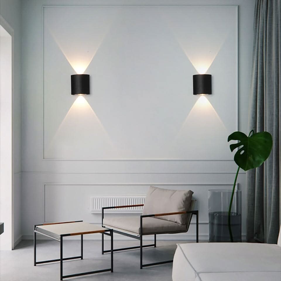 Applique murale LED étanche avec design moderne en aluminium et éclairage vers le haut et vers le bas | Sansotis