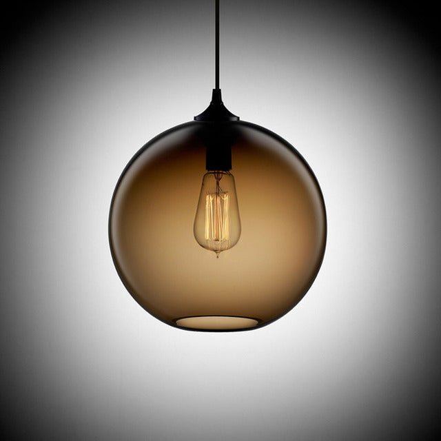 Lampe suspendue en verre moderne | Collection d'abat-jour globe coloré